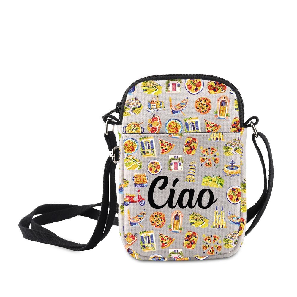 Italy Trip Gift Welcome Quotes Bag Ciao Bella Crossbody Bag Funny Italy Word :O